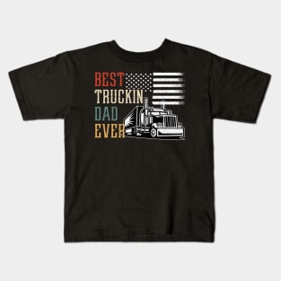 Best Truckin Dad Ever Kids T-Shirt